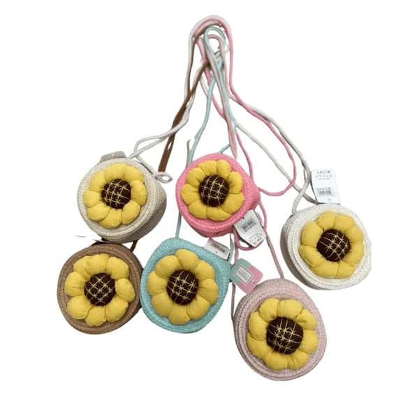 Torebka dla Dzieci Słonecznik Pleciona Mix Kolorów 12 szt