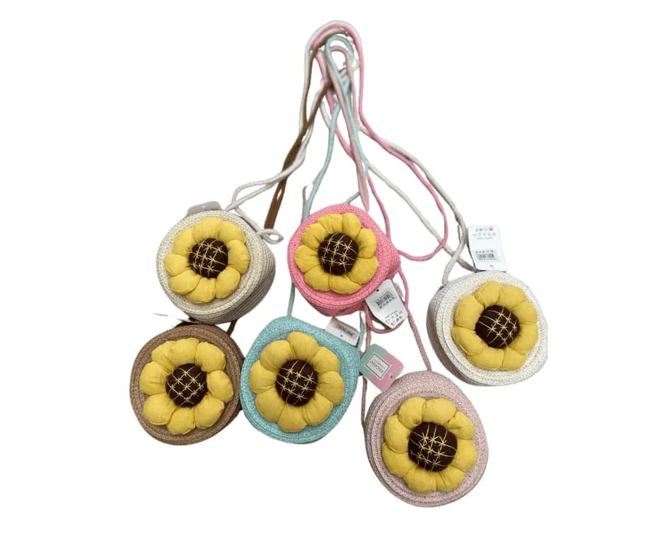 Torebka dla Dzieci Słonecznik Pleciona Mix Kolorów 12 szt