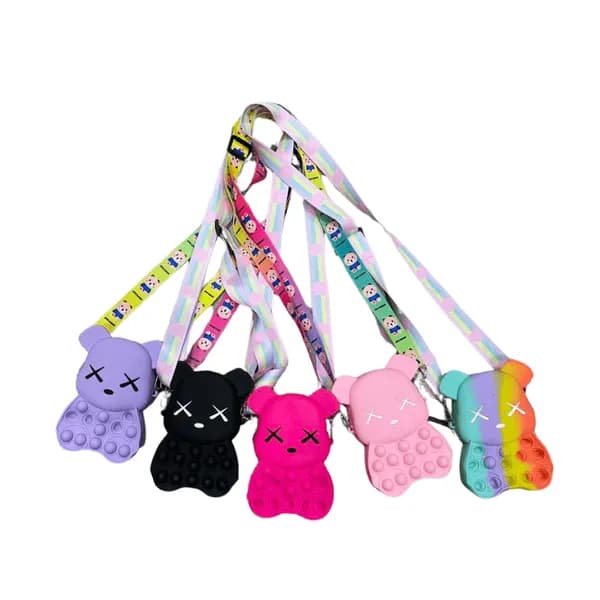 Torebka dla Dzieci Silikonowa Pop-it Miś Mix Kolorów PK14655