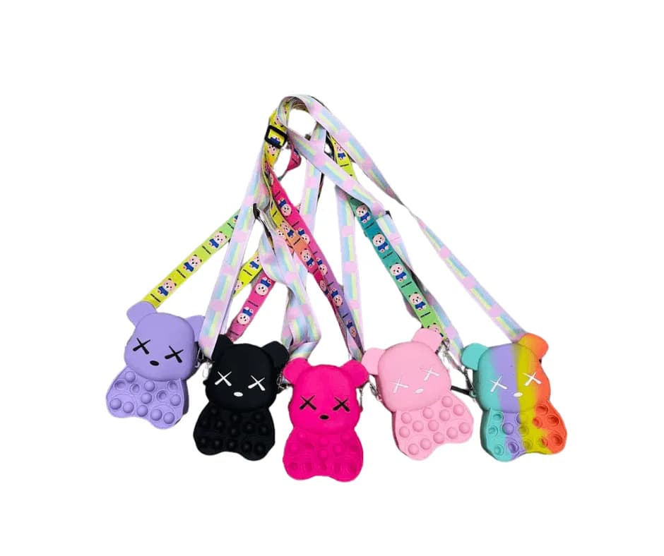 Torebka dla Dzieci Silikonowa Pop-it Miś Mix Kolorów PK14655