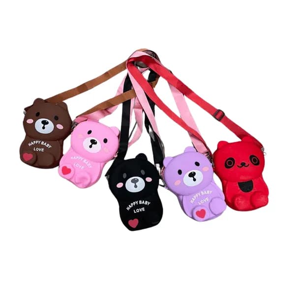 Silikonowa Torebka dla Dzieci Miś Happy Baby Love Mix 12szt