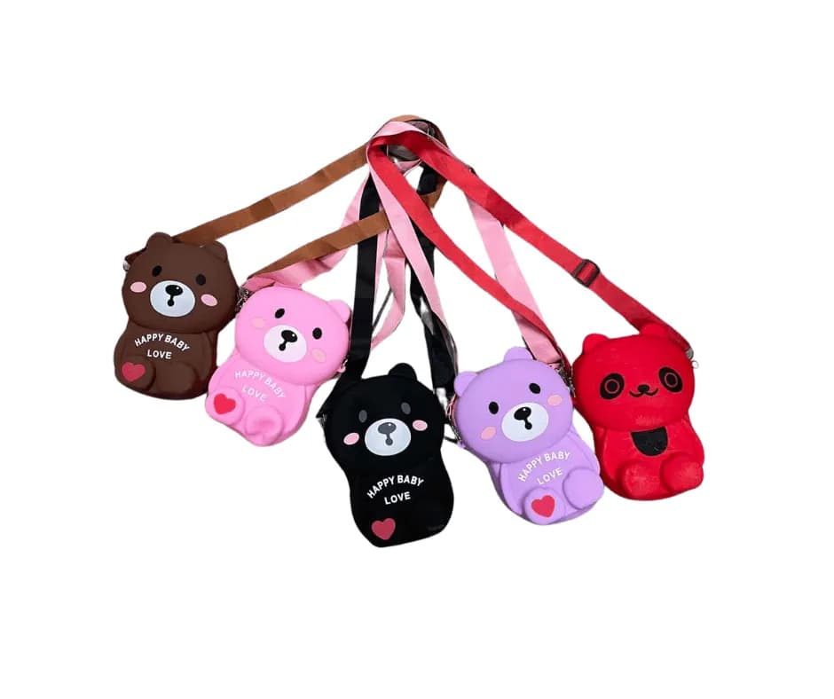 Silikonowa Torebka dla Dzieci Miś Happy Baby Love Mix 12szt