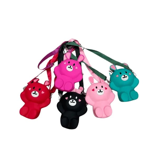 Torebka dla Dzieci Silikonowa Miś Królik Mix Kolorów 12 szt