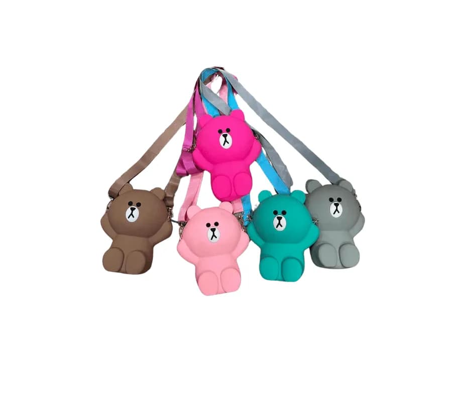 Silikonowa Torebka dla Dzieci Miś Mix Kolorów - 12 szt.