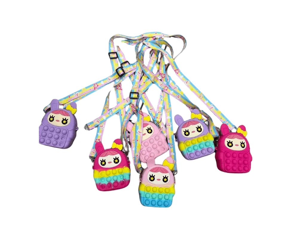 Torebka dla Dzieci Silikonowa Pop It Mix Kolorów 12 szt.