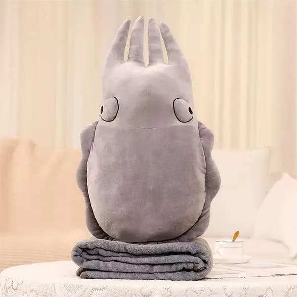 Maskotka Na Kocyk szara, pluszowy zestaw 2w1