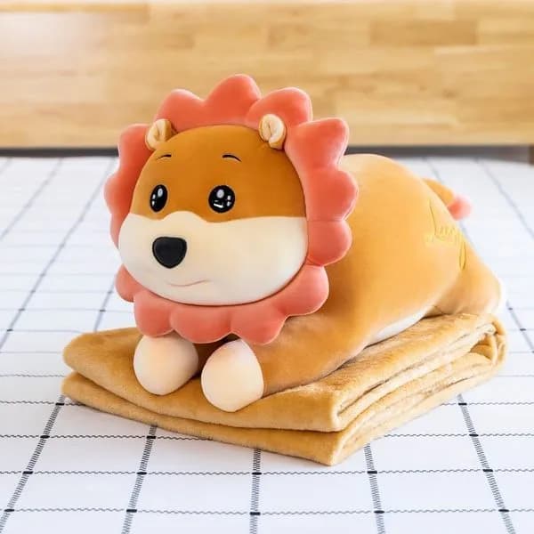 Maskotka Na Kocyk Lew Pluszowy Zestaw 2w1 Przytulanka