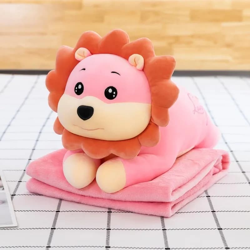 Maskotka Na Kocyk Lew Różowy - Zestaw Pluszowy