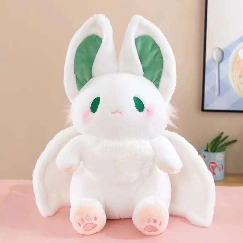 Maskotka Na Kocyk Biały Nietoperz z Zielonymi Uszami