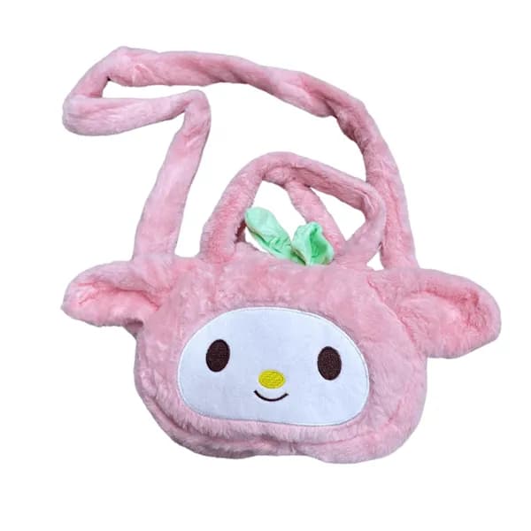 Maskotka Torebka Pluszowa Różowa z Paskiem i Uchwytami