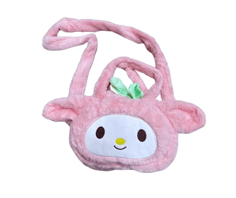Maskotka Torebka Pluszowa Różowa z Paskiem i Uchwytami