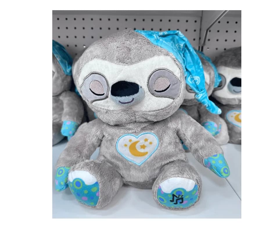 Maskotka Pluszowa Leniwiec 24cm w Niebieskiej Szlafmycy