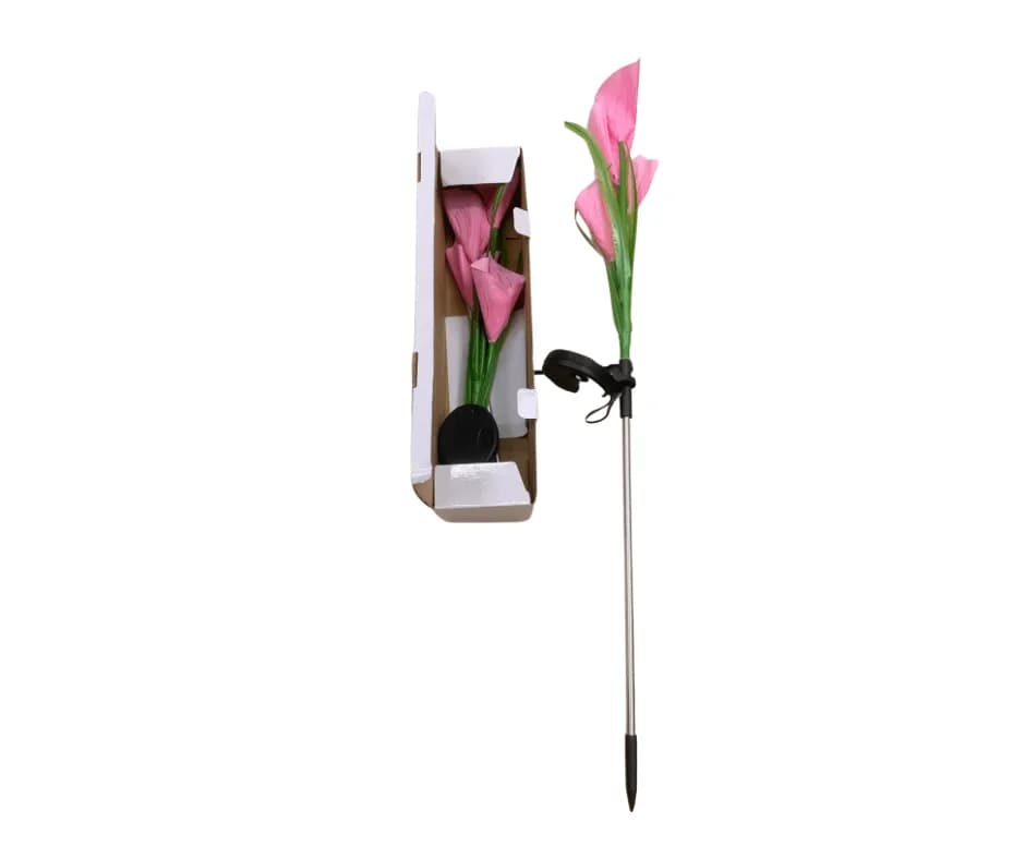 Lampka Dekoracja Solarna Ogrodowa Kwiaty Różowe 6 szt.