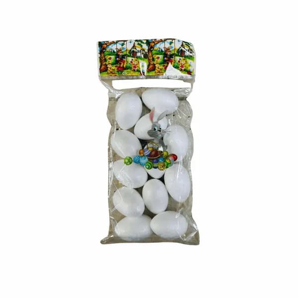 Dekoracja Wielkanoc Jajka Styropianowe Białe 24 szt.