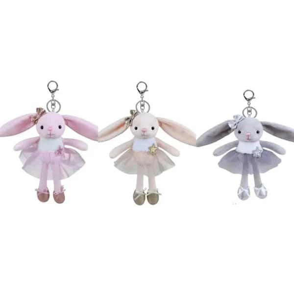 Brelok do Kluczy Pluszowy Królik Baletnica 12 szt