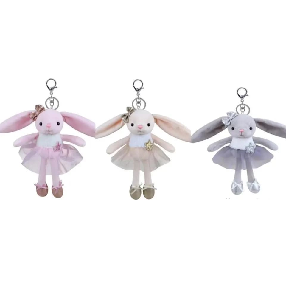 Brelok do Kluczy Pluszowy Królik Baletnica 12 szt