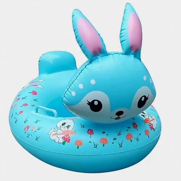 Koło do Pływania z Siedziskiem i Uchwytami, Wzór Królik Niebieski