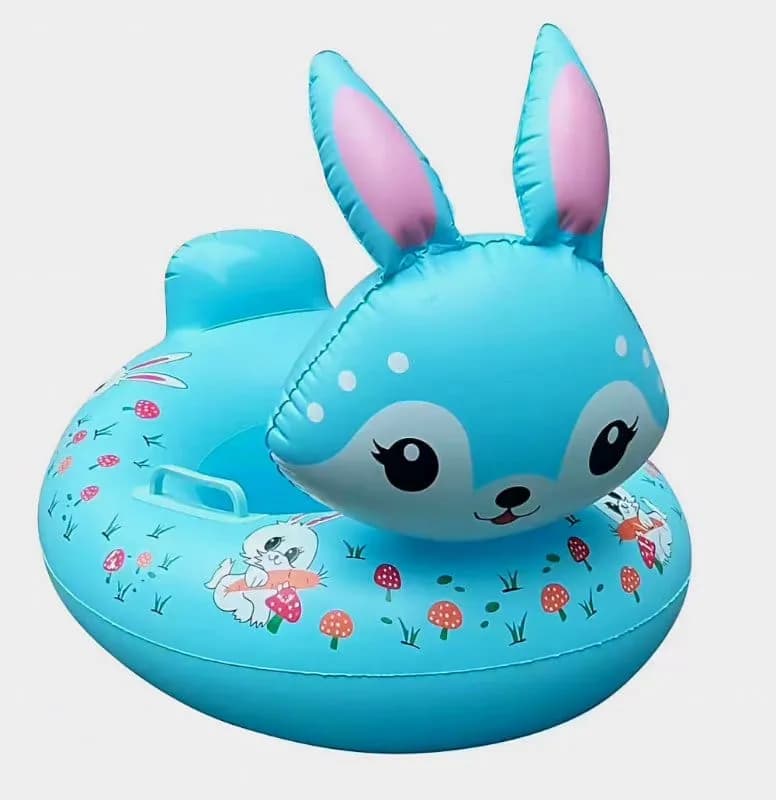 Koło do Pływania z Siedziskiem i Uchwytami, Wzór Królik Niebieski