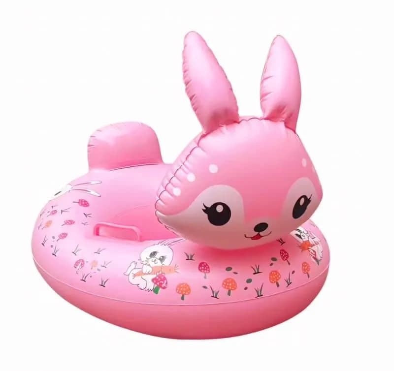 Koło do Pływania z Siedziskiem i Uchwytami, Wzór Królik Niebieski