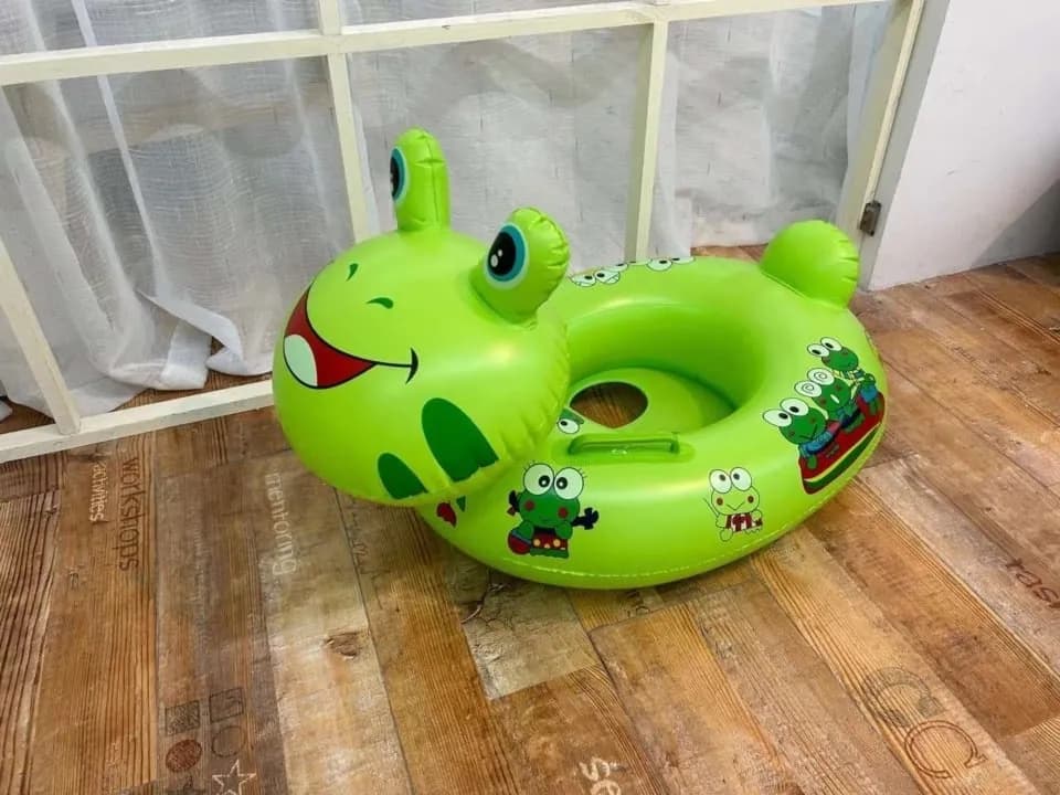 Koło do Pływania z Siedziskiem dla Dzieci, Żaba Zielona