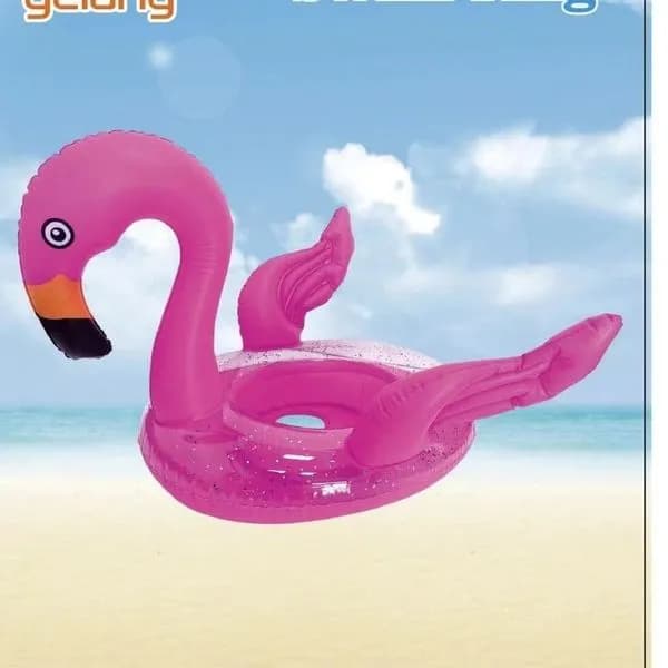 Koło do Pływania z Siedziskiem Flaming Różowe z Brokatem Yelang