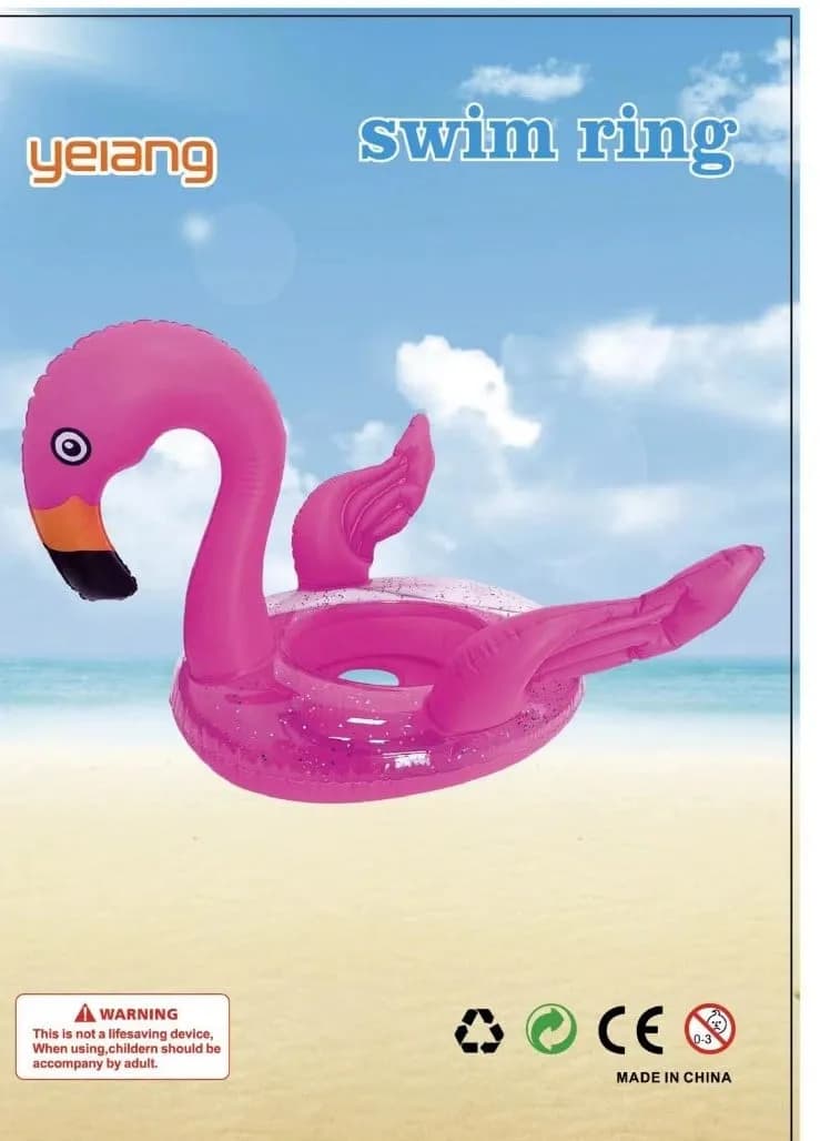 Koło do Pływania z Siedziskiem Flaming Różowe z Brokatem Yelang