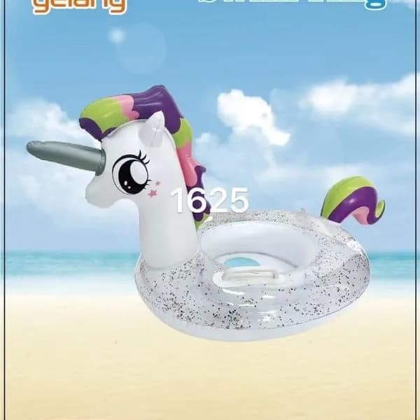 Koło do Pływania z Siedziskiem Jednorożec z Brokatem