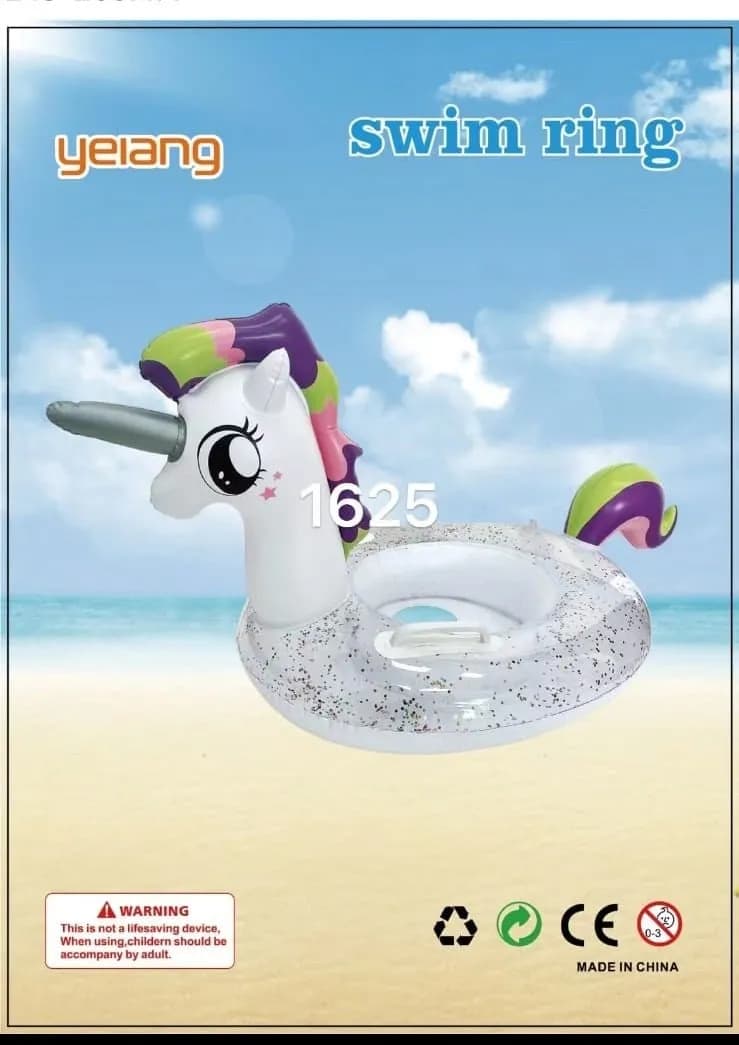 Koło do Pływania z Siedziskiem Jednorożec z Brokatem