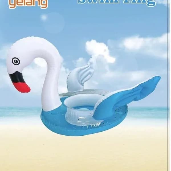 Koło do Pływania z Siedziskiem Łabędź Biało-Niebieski yelang