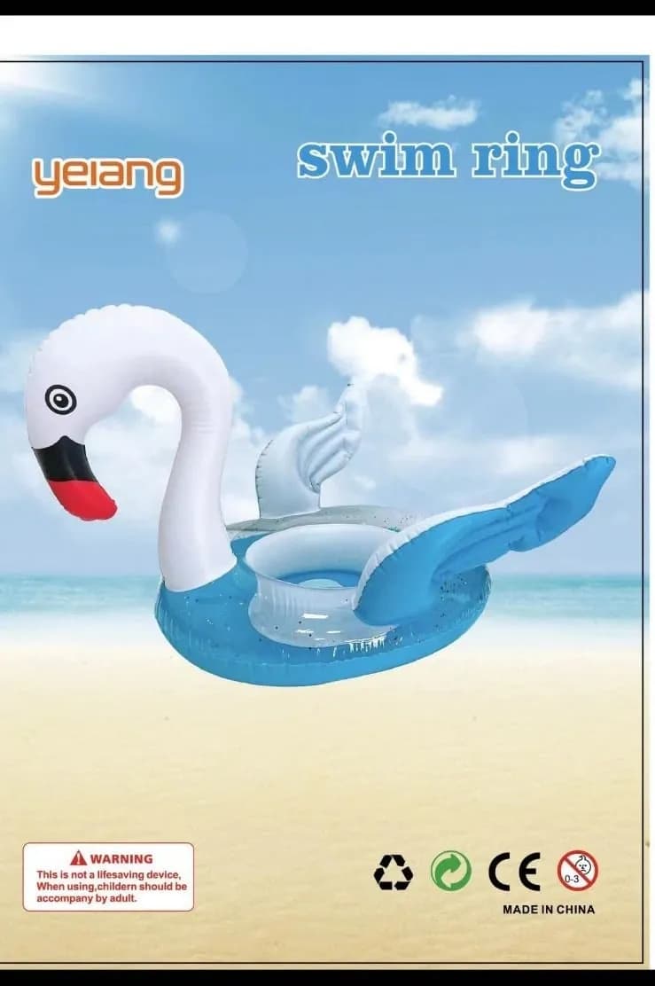 Koło do Pływania z Siedziskiem Łabędź Biało-Niebieski yelang
