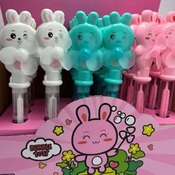 Bańki Mydlane Rabbit Bubble z Wiatraczkiem 24 szt. Mix Kolorów