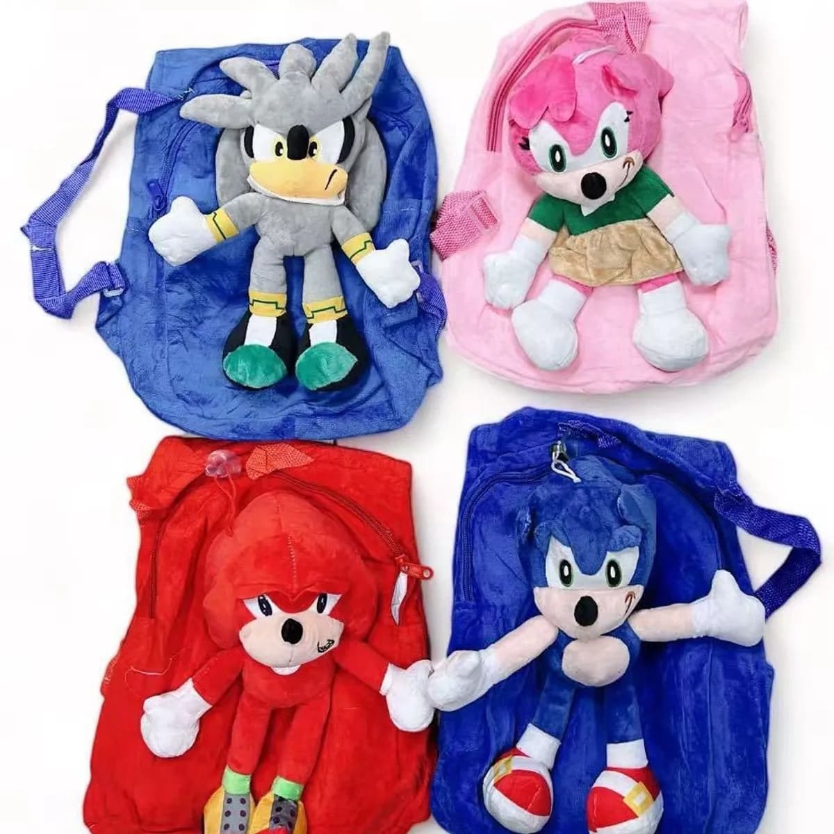 Plecak Sonic pluszowy z maskotką 3D mix wzorów 6 szt