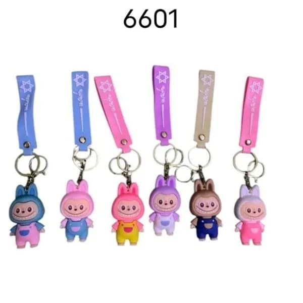 Brelok do Kluczy Królik w Ogrodniczkach z Paskiem - Mix Kolorów