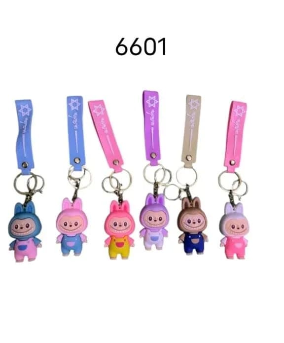 Brelok do Kluczy Królik w Ogrodniczkach z Paskiem - Mix Kolorów