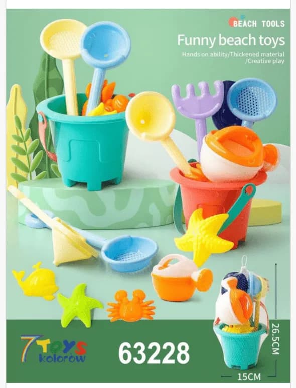 Zabawka Plażowa Zestaw do Piasku z Wiaderkiem 26,5cm 7 TOYS