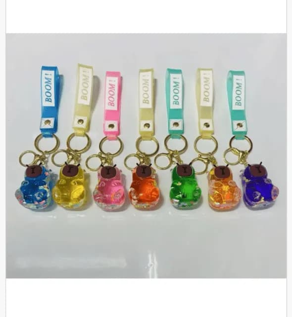 Brelok do Kluczy Miś z Brokatem i Paskiem BOOM! 12szt