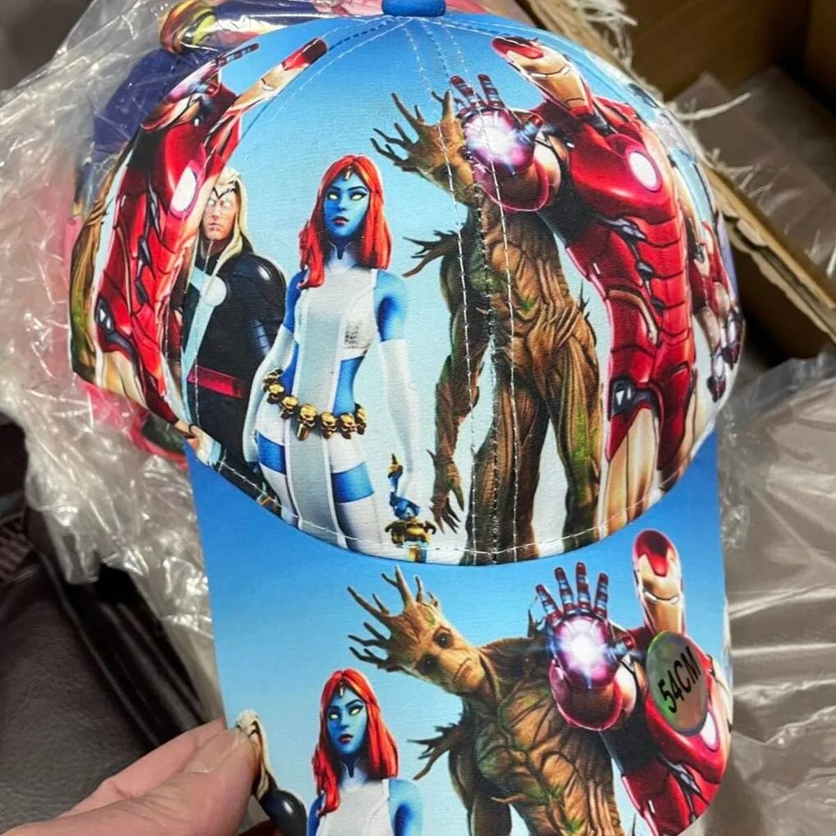 Czapki dla Dzieci z Daszkiem 54cm Superbohaterowie Marvel 12szt