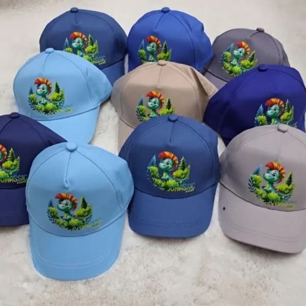 Czapka dla Dzieci z Daszkiem Dinozaur Jurassic Mix Kolorów 10szt