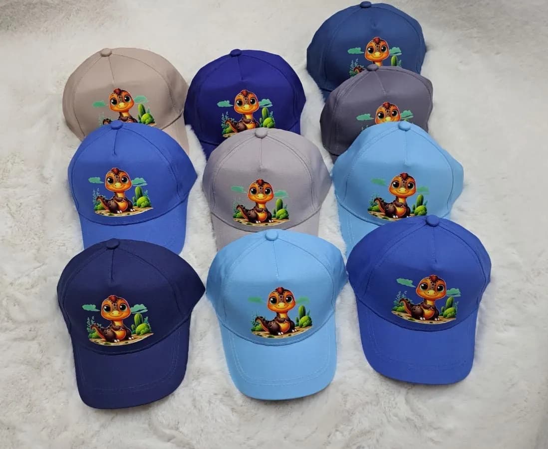 Czapka dla Dzieci z Dinozaurem, Bejsbolówka Mix Kolorów 10 szt.