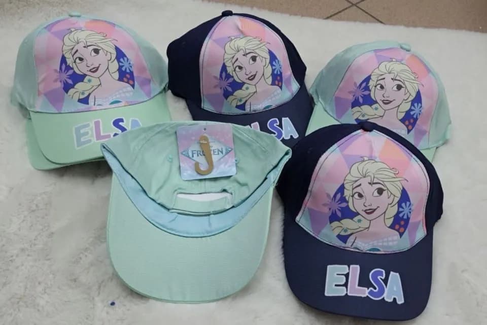 Czapka z daszkiem dla dzieci Elsa Frozen, mix kolorów, 12 szt.
