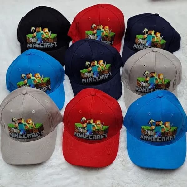 Czapka dla Dzieci Minecraft z Daszkiem Mix Kolorów 10 szt.