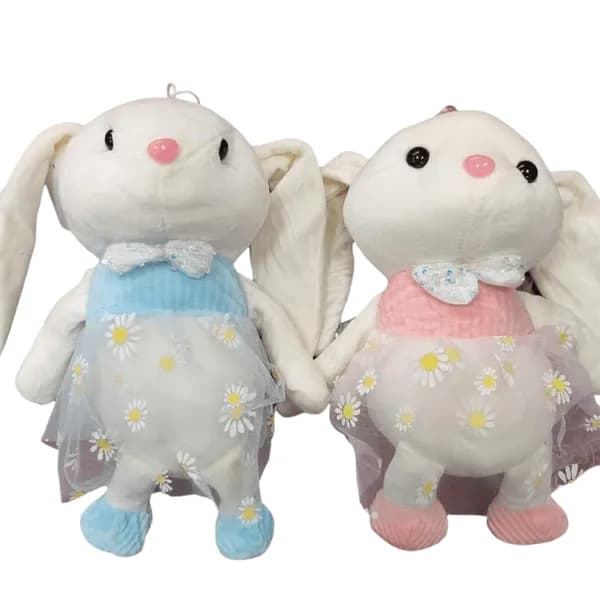 Maskotka Pluszowa Królik w Sukience ze Stokrotkami Mix 6 szt