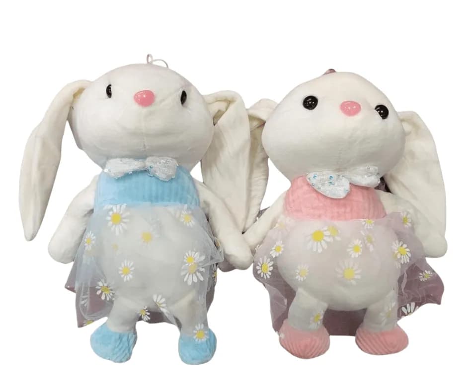 Maskotka Pluszowa Królik w Sukience ze Stokrotkami Mix 6 szt