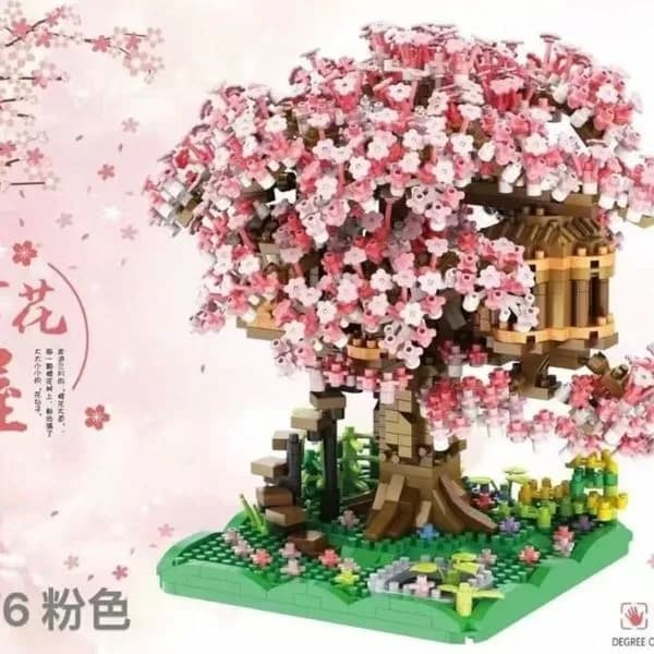 Zabawki Klocki dla Dzieci Drzewo Wiśniowe Sakura Domek 32076