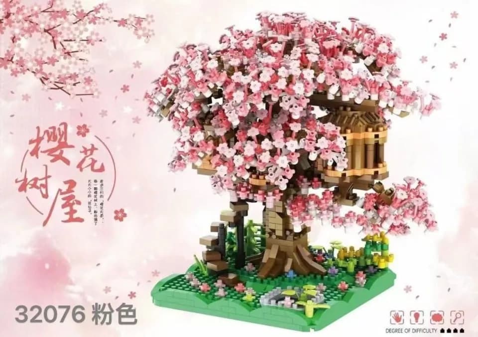 Zabawki Klocki dla Dzieci Drzewo Wiśniowe Sakura Domek 32076
