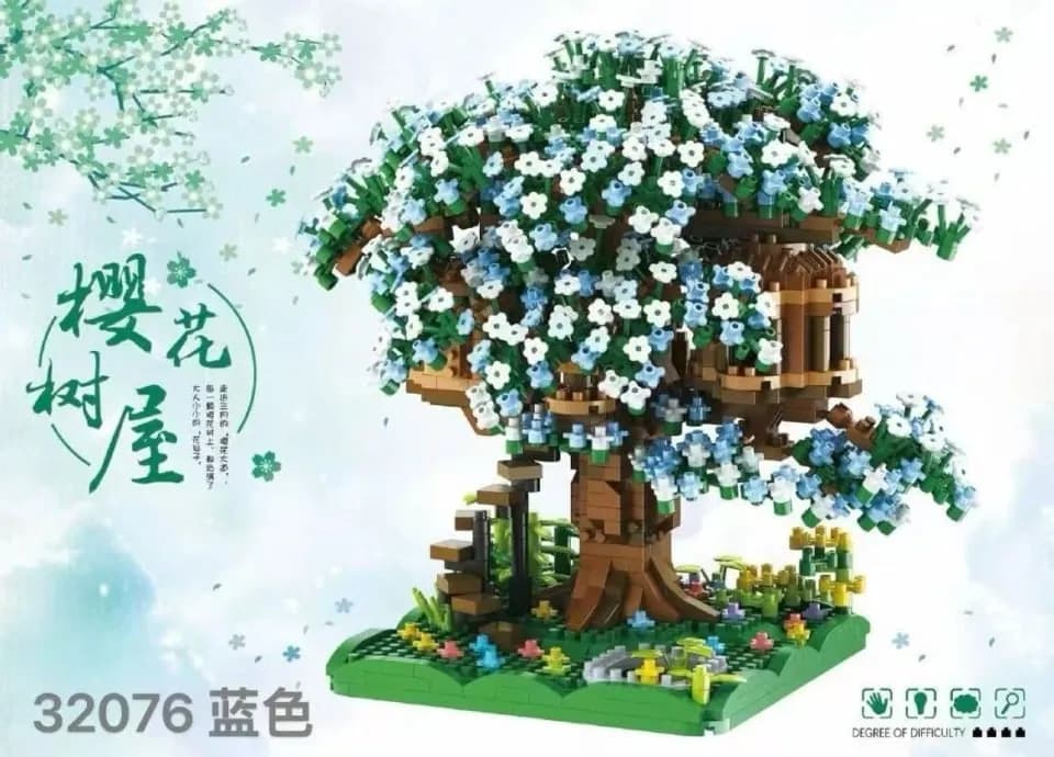 Klocki dla Dzieci Domek na Drzewie Niebieska Wiśnia 32076