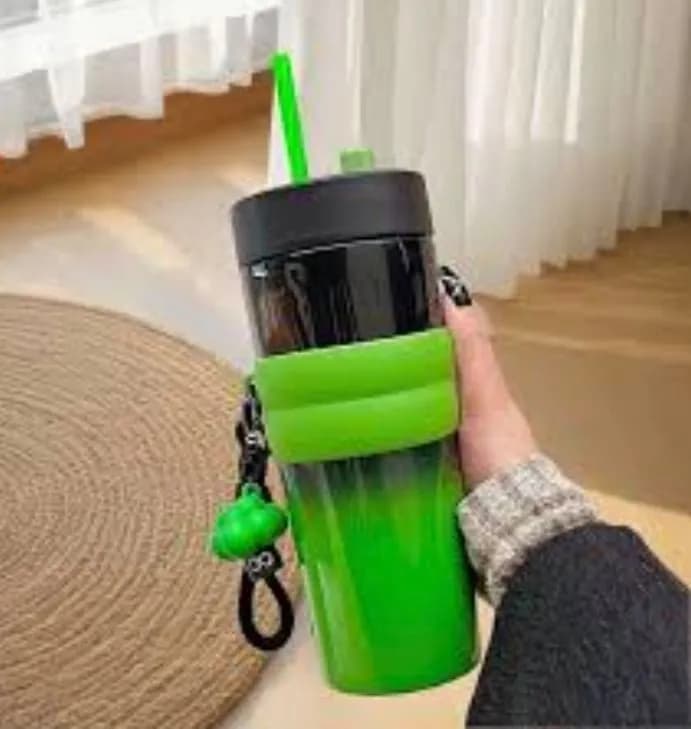 Thermos z kubkiem FUN+ Mirror Surface, czarno-zielony gradient