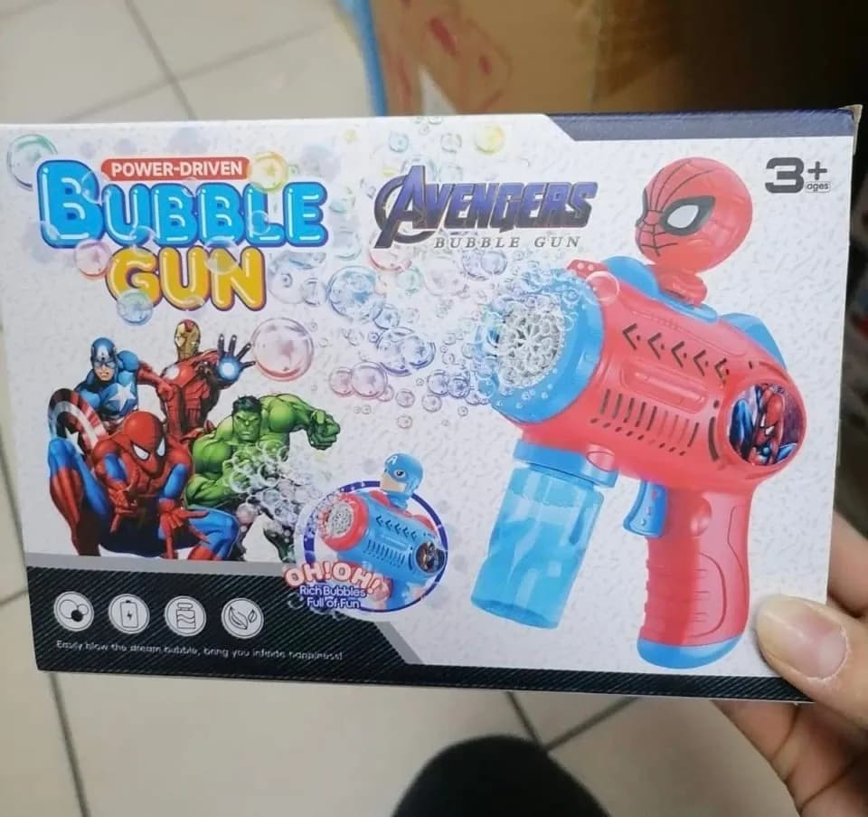 Pistolet do baniek Bubble Gun Avengers Spider-Man, automat 6szt