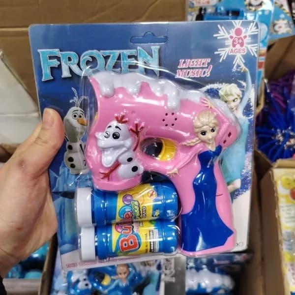 Pistolety do baniek Frozen Light Music, efekty świetlne i dźwiękowe