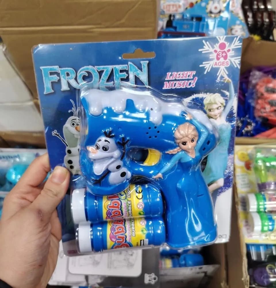 Pistolety do baniek Frozen Light Music, efekty świetlne i dźwiękowe